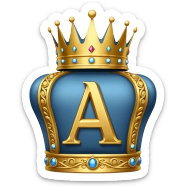 Letter a with crown sticker