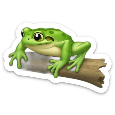 Une grenouille faisant un calin a un paresseux sticker