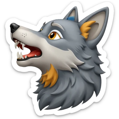 Wolf howling sticker