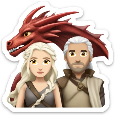 Daenerys Targaryen from game of thrones with dragon sticker