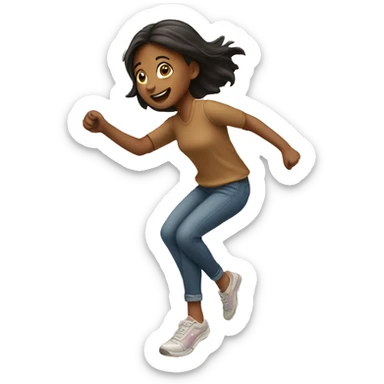 a girl hopping sticker