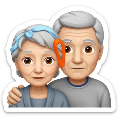 lo mismo que estas haciendo solo coloca alado de la abuela un hombre joven  sticker