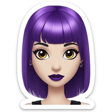 Elissabat-vampire-monsterhigh-goth-romantic-bangs-hair-purple-black sticker