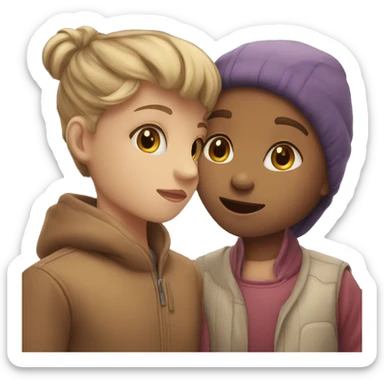 kiss boy and girl sticker