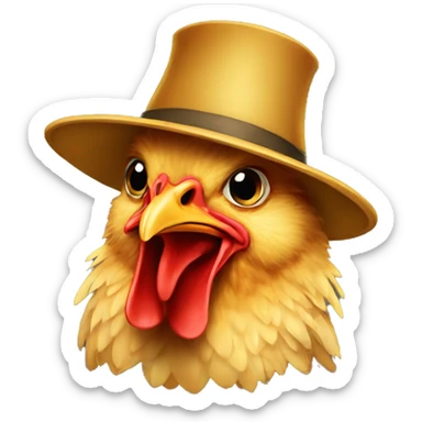 chicken in a general hat sticker