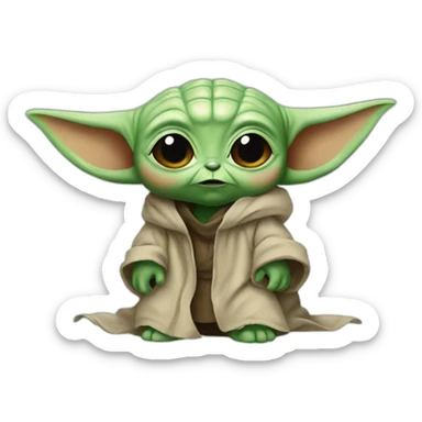 mad baby yoda sticker