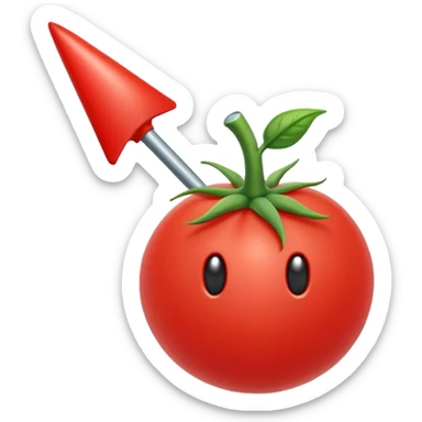 tomato shaped mouse cursor with a pointer sticker