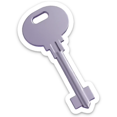 shiny metallic key with reflective surface sticker