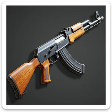 realistic AK-47 assault rifle, no background sticker