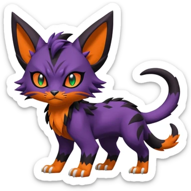 Liepard-Noivern-Litten-Sprigatito-Pokémon-fusion-creature (full body) sticker