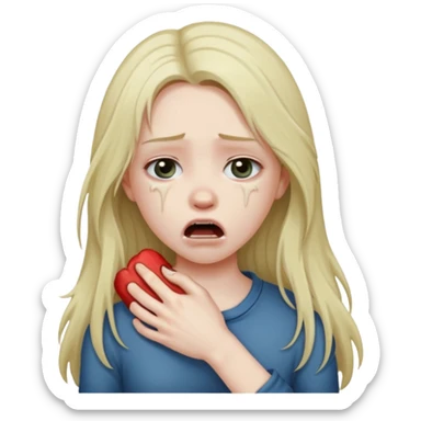 A girl choking herself sticker