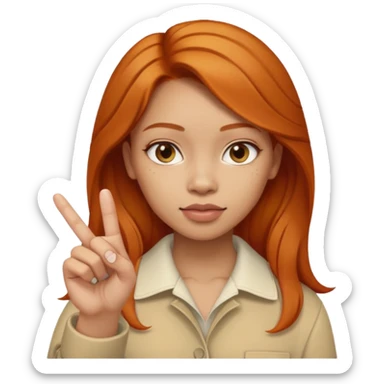 Lightskin girl with ginger hair holding up middle finger  sticker