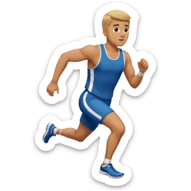 tall, stocky man running in a track meet sticker