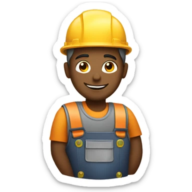 male construction worker holding welders sticker