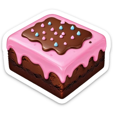 ultra realistic brownie with pink icing sticker
