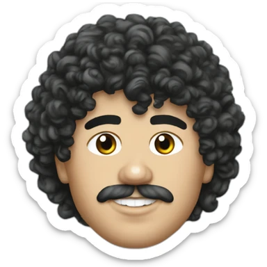 Curly hair Maradona México 86 argentina sticker