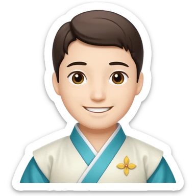 man in white hanbok sticker