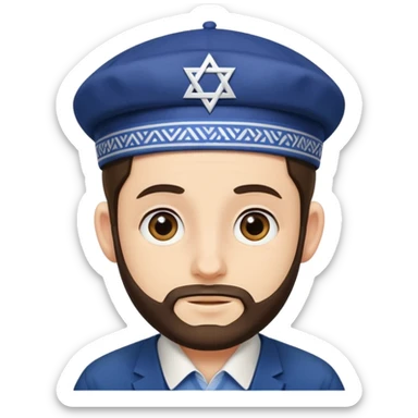 stereotypical jewish man with yarmulke sticker