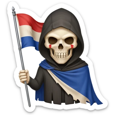 Faucheuse tenant un drapeau français  sticker