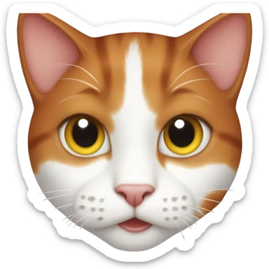 redhead cat with sleappy eys sticker