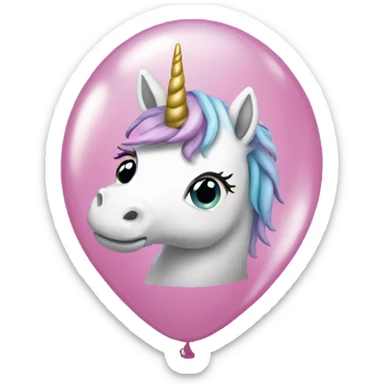 Unicorn balloon sticker