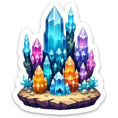 Growing Crystals in a cave sticker