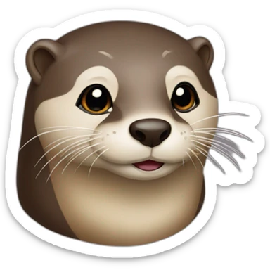 une loutre sur une tortu sticker