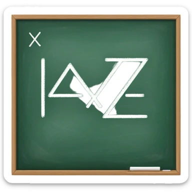 A flat-style illustration of a green chalkboard with a simple math equation like “x + y = z” written in white chalk, representing secondary school education. Clean, minimal, cartoon style, white background, iOS emoji aesthetic. sticker