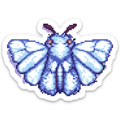 pixel art fluffy moth sticker