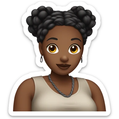 Plus size black woman with braids sticker