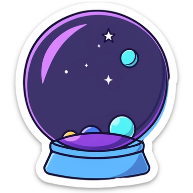 crystal ball with stars and moon sticker