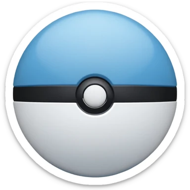 blue pokeball emoji with a black stripe sticker