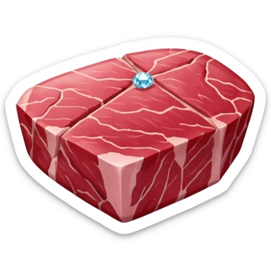Meat with diamond textur and color sticker