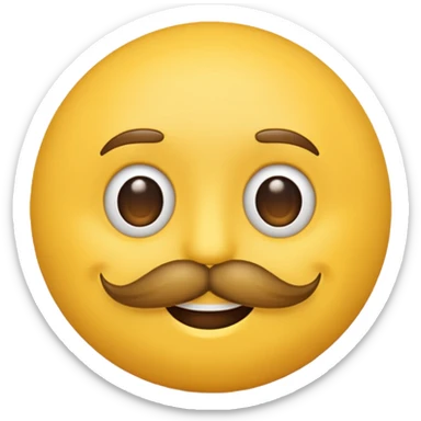 Yellow emoji with a mustache  sticker