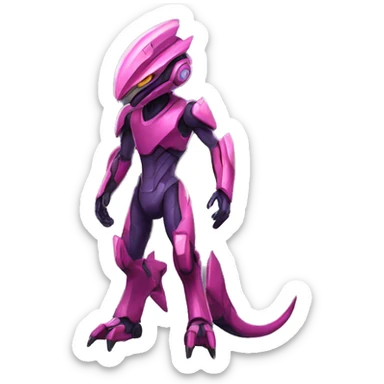 a Genesect-Raptor-Fakémon—hybrid with a futuristic visor-helmet full body sticker