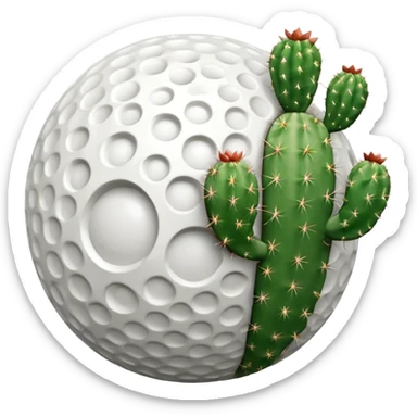cactus trophy golf ball sticker