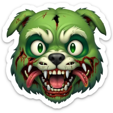 Zombie dog face  sticker