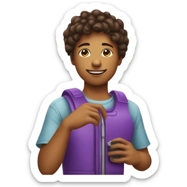 adolescent peau mat jouant de la batterie sticker