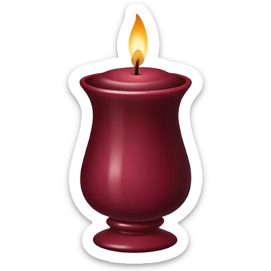 Maroon candle in a pretty, decorative jar sticker