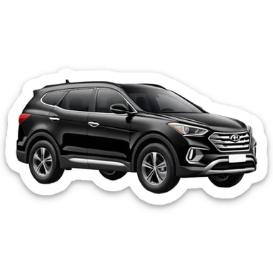 black Hyundai Santa Fe SUV car sticker