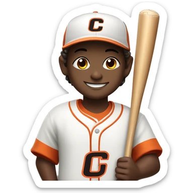 smiling boy with baseball bat Jersey Says Canes  sticker