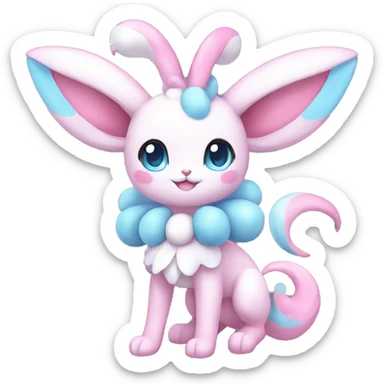 Kawaii Pastel Shiny Sylveon Full Body sticker