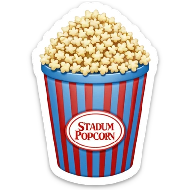 stadium popcorn in blue (#00A3E0) and red (#F9423A) sticker