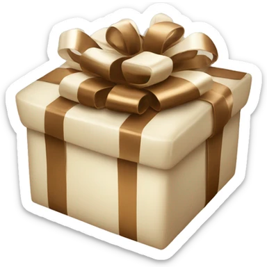 Cream and bronze Christmas present  sticker