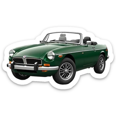 1977 British racing green Mgb roadster chrome bumper wire wheels reg plate YGR 151R  sticker