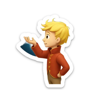 The little prince holds a star in his hands sticker