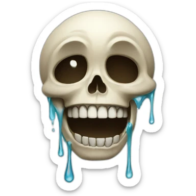 A skull with tears that laughs sticker