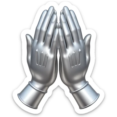 praying metallic hands sticker