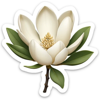 white magnolia sticker