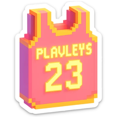 розовая баскетбольная майка со светящейся надписью "23 PLAVLEYS", no background sticker